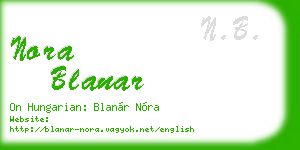 nora blanar business card