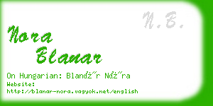 nora blanar business card
